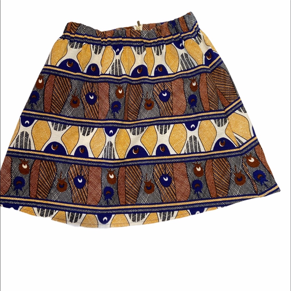 Joy Joy Elastic Waist Mini Skirt African Print